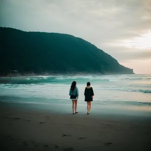 Tropical paradise by the sparkling shoreline