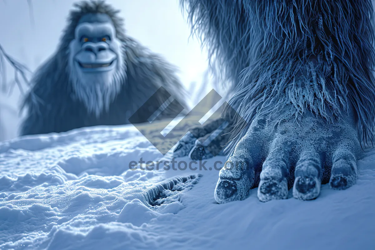 Picture of Snowy Wild Gorilla in Ice Terrain