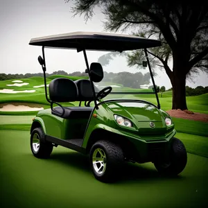 Golf Cart on Green Course