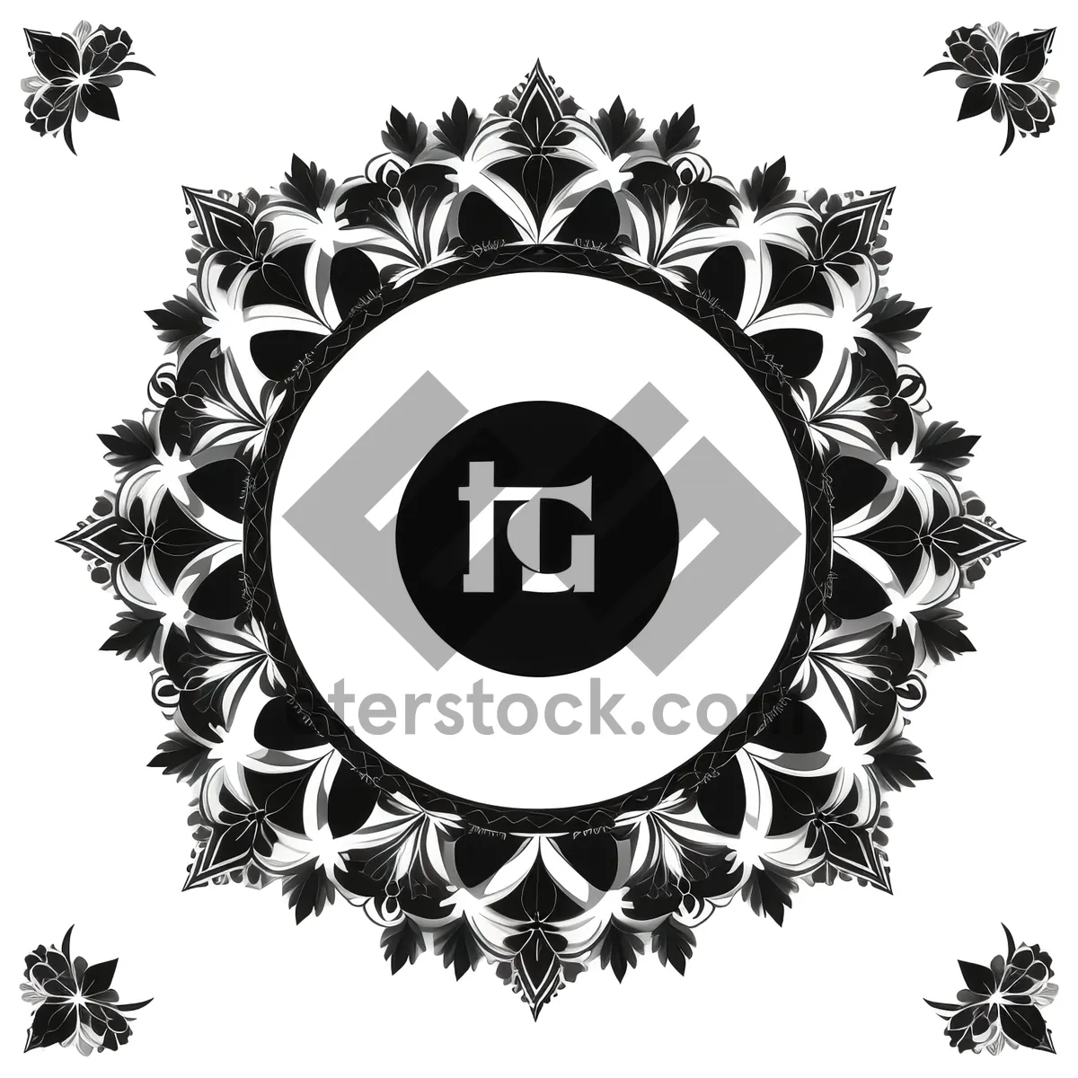 Picture of Floral Scroll Ornate Frame Graphic Element