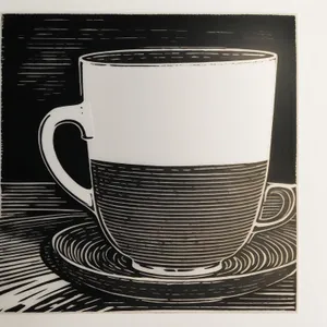 Hot Cup of Morning Coffee on Saucer