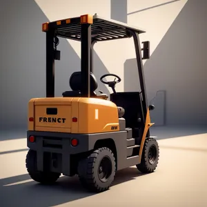 Industrial Forklift Truck Transporting Heavy Cargo