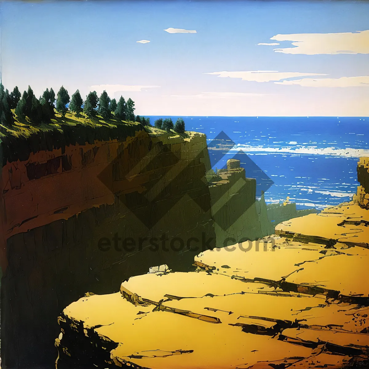 Picture of Coastal Cliff Serenity: Majestic Ocean Landscape