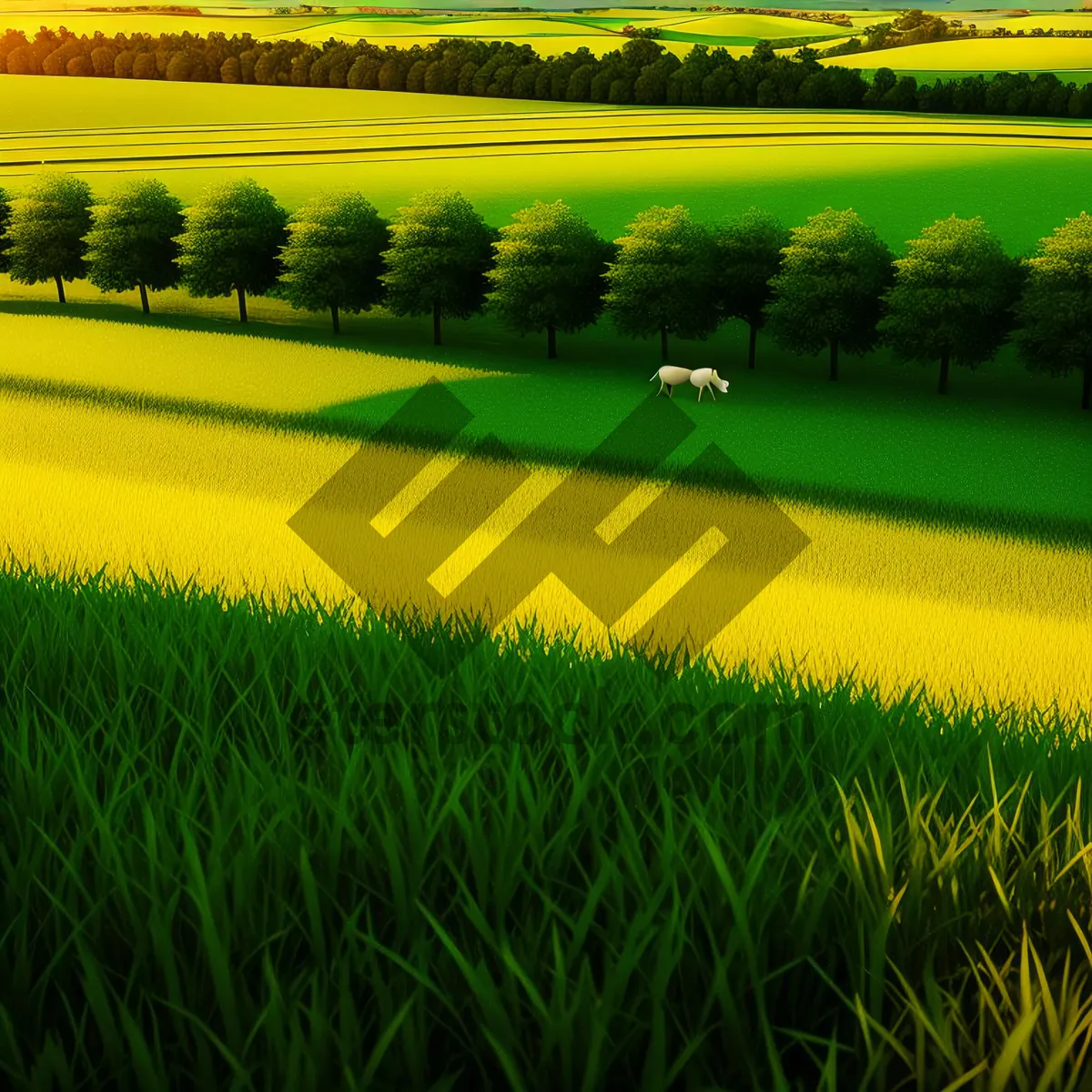 Picture of Golden Field - Idyllic Rapeseed Landscape