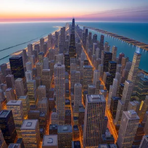 Cityscape Illuminated by Awe-Inspiring Skyscrapers