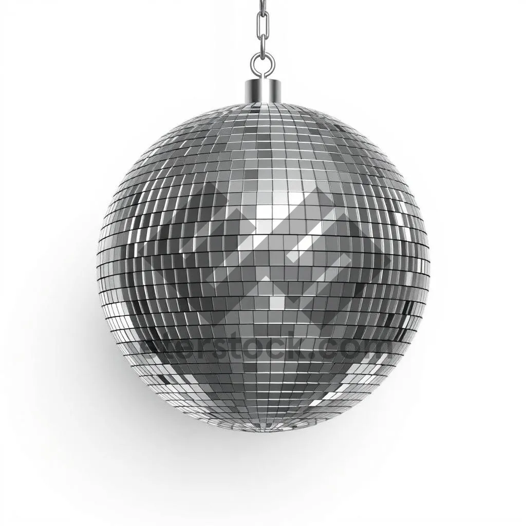 Picture of Shiny sphere ball decoration on grid background