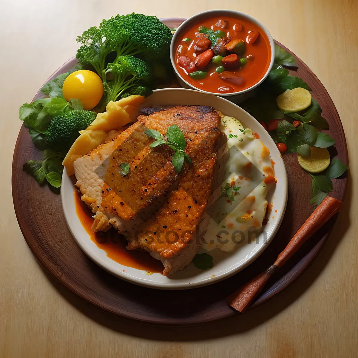 Picture of Fresh Vegetable Plate with Grilled Chicken Salad