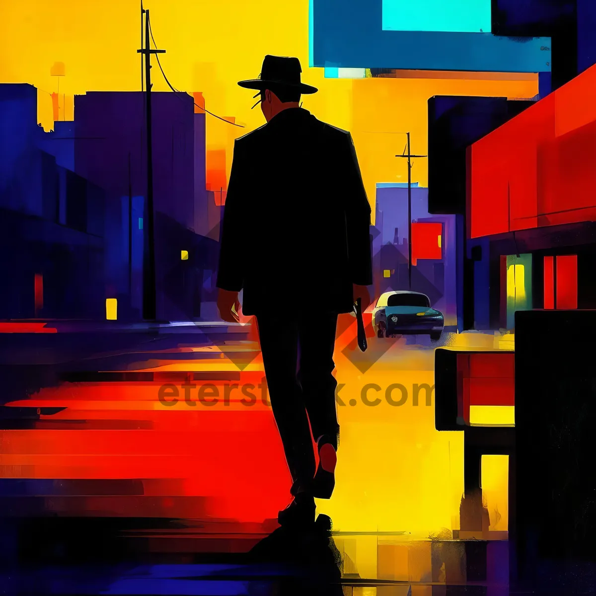 Picture of Spectacular Nighttime Business Presentation with Patriotic Crowd