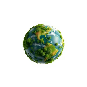 Global World Map Icon with Continent