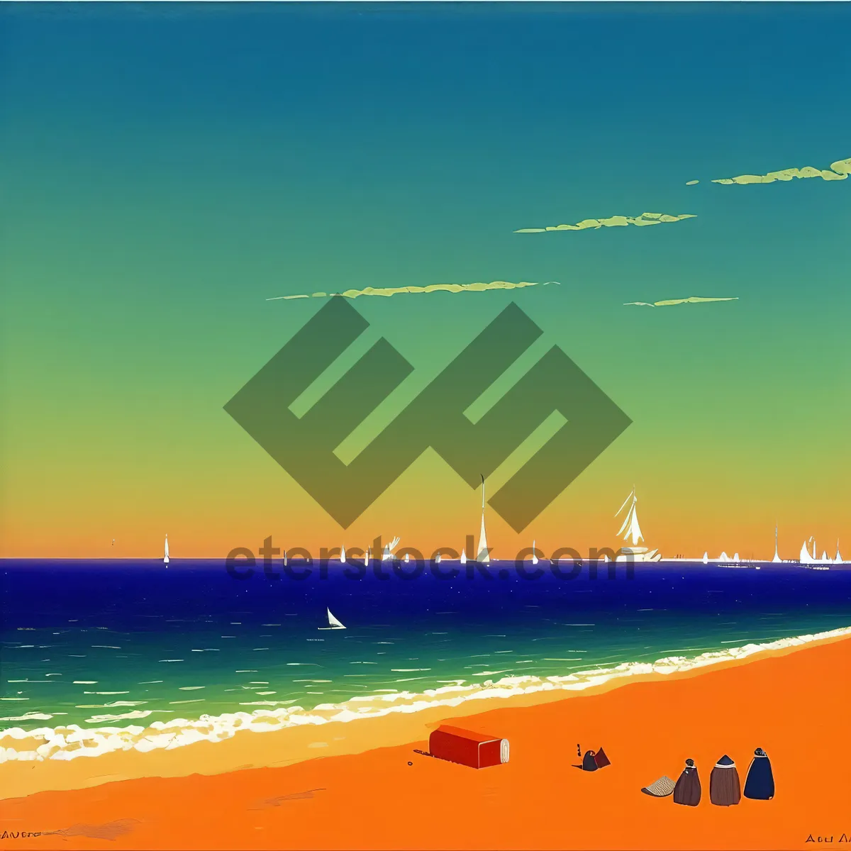 Picture of Sunset Beach Paradise - Turquoise Waters and Clear Skies