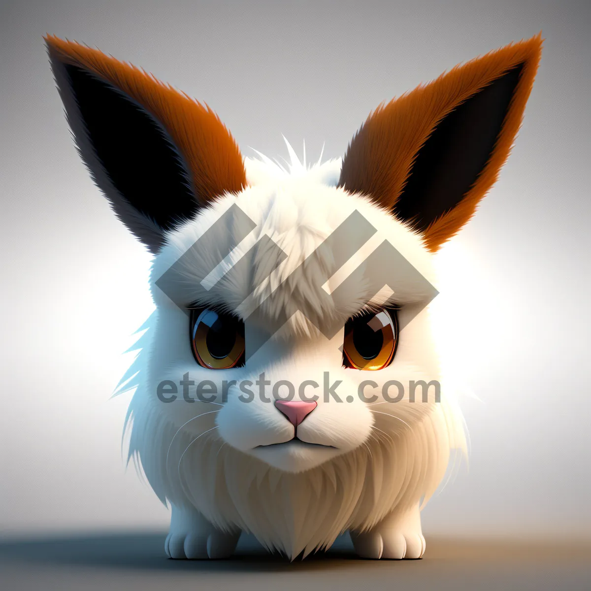 Picture of Adorable Fluffy Kitty with Piercing Eyes.