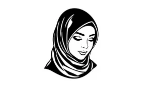 Cute Cartoon Housewife with Trendy Haircut