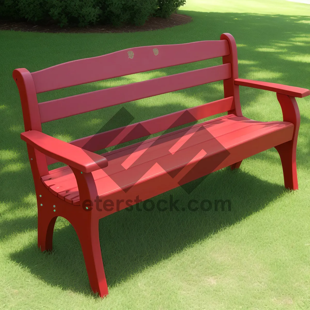 Picture of Wooden Park Bench: Comfortable Seating for Relaxation