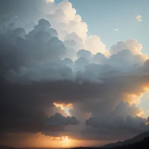 Radiant Sunset over Cloudy Sky