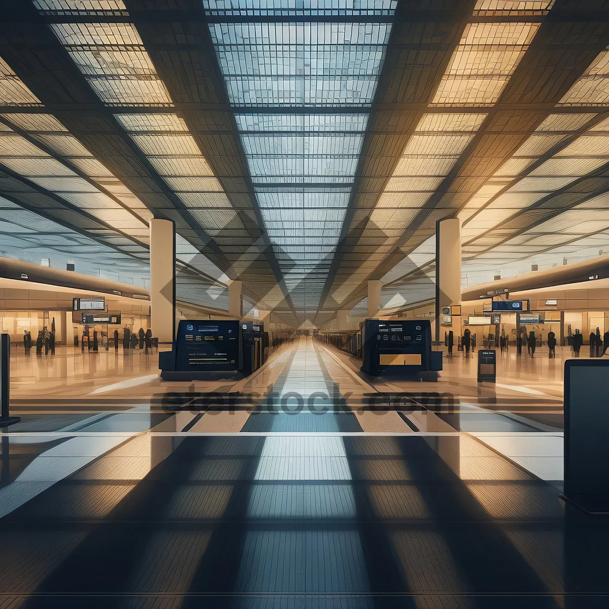 Picture of Urban Transit Hub with Modern Glass Corridor