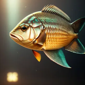 Vibrant Goldfish Swimming in Aquarium