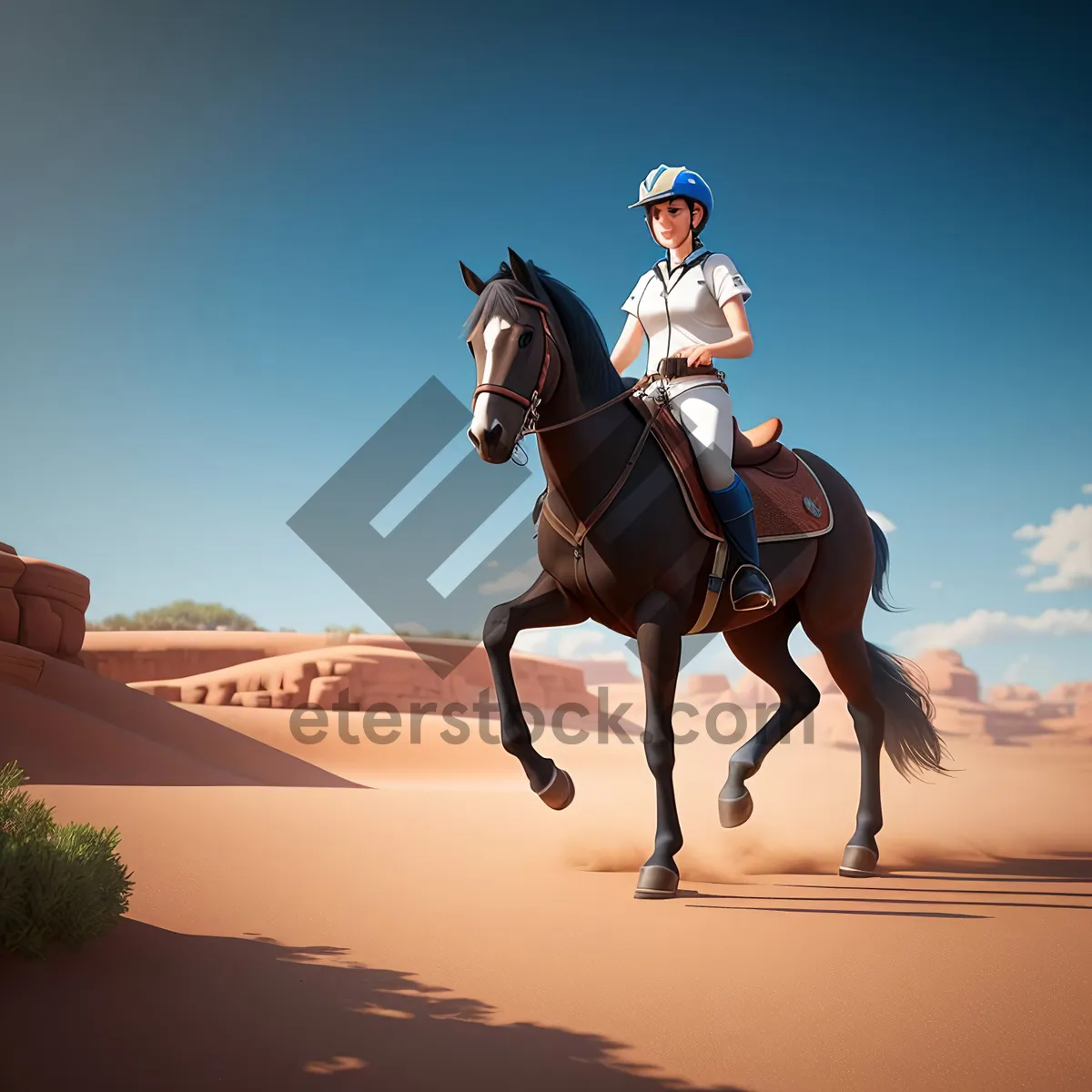 Picture of Majestic Equestrian Retreat amidst Desert Scenery.