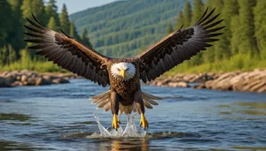 Majestic Bald Eagle Soaring in the Wild Sky Flight