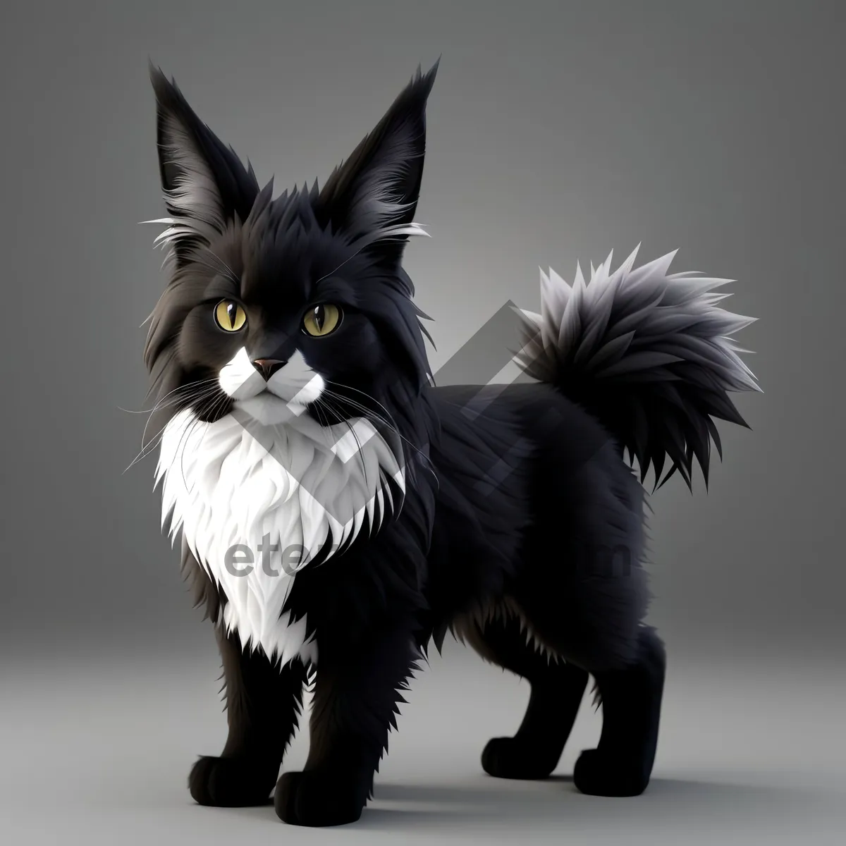Picture of Fluffy Gray Kitty with Adorable Eyes