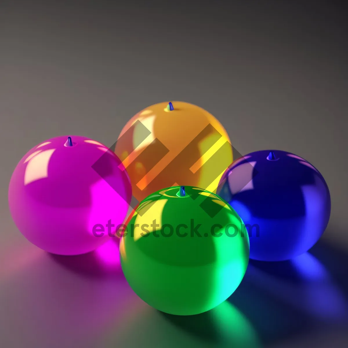 Picture of Vibrant Glass Sphere Icon Set with Confetti