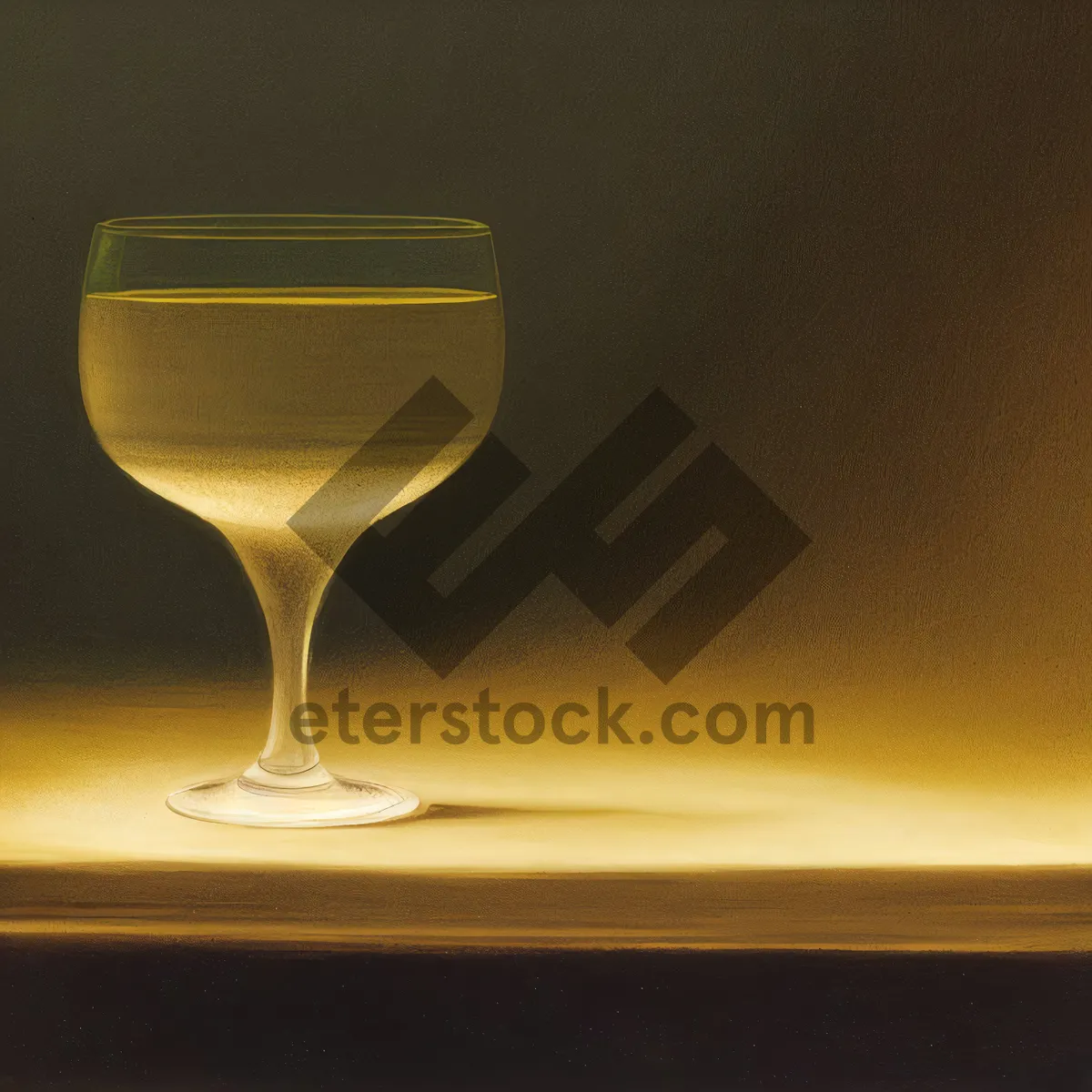 Picture of Crystal Martini Glass on Restaurant Table