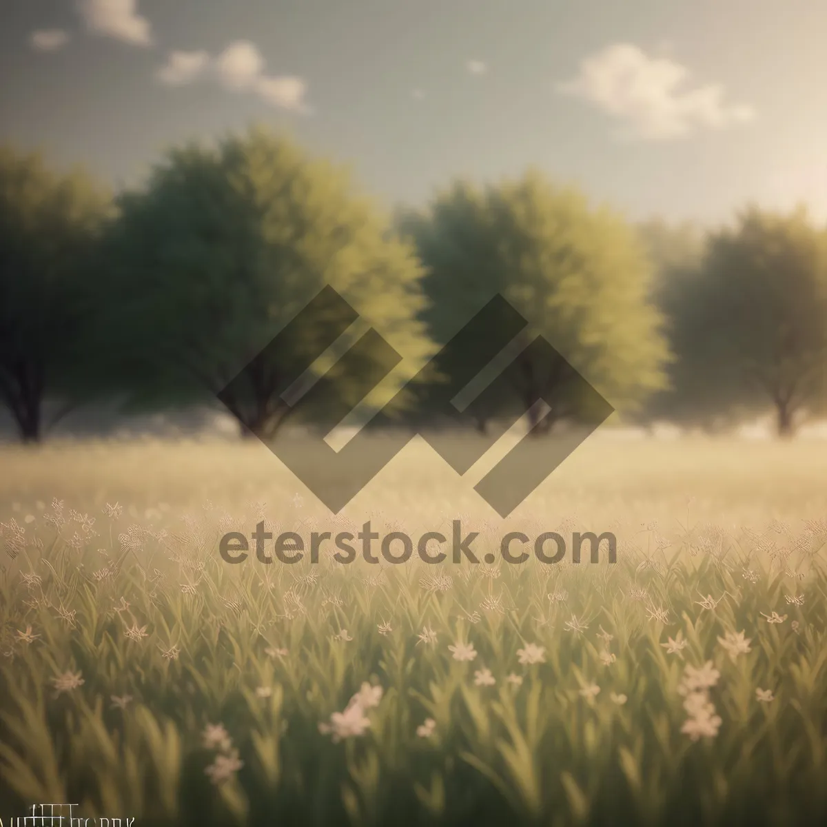 Picture of Golden Wheat Field Under Sunny Sky
