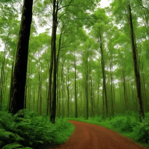 Serene Summer Landscape: Sunlit Woodland Path