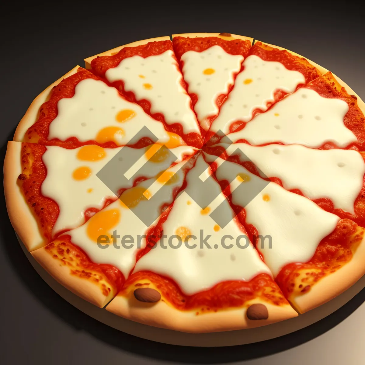 Picture of Delicious Gourmet Pizza with Cheesy Crust