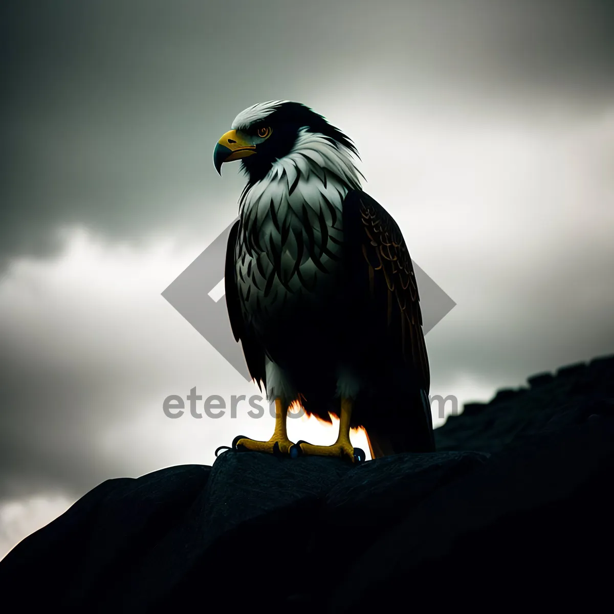 Picture of Bald Eagle in Intense Gaze, Capturing Prey