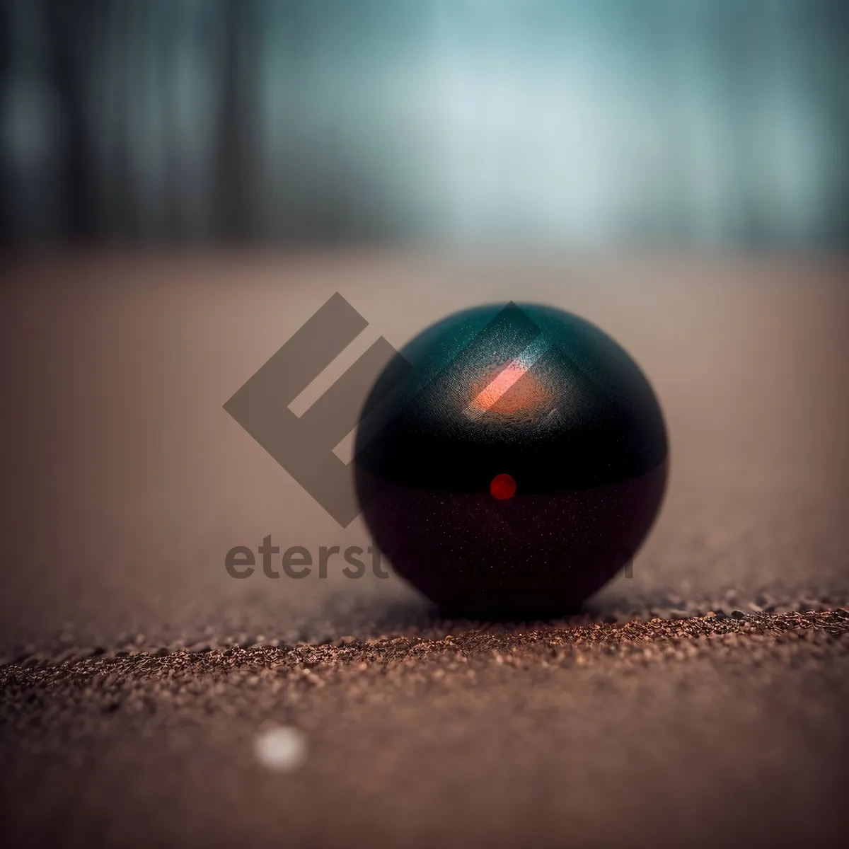 Picture of Shiny black pool table with spherical balls.