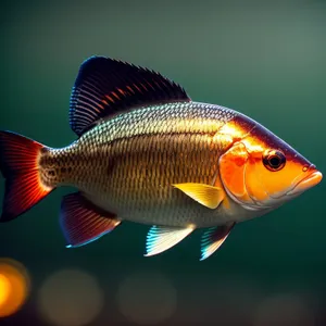 Colorful Goldfish Swimming in Aquarium