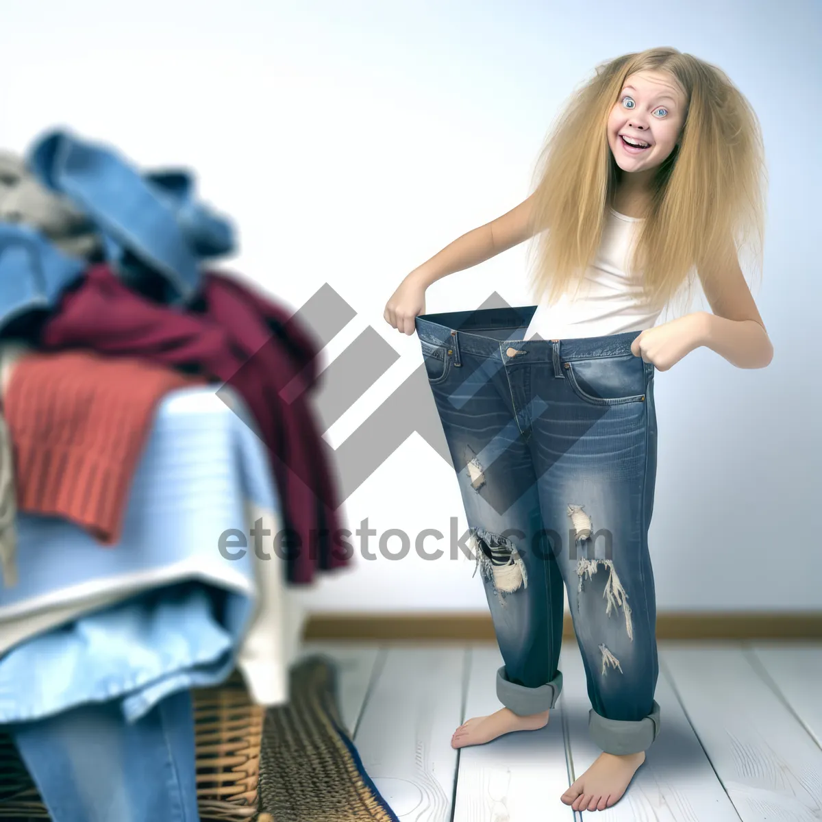 Picture of Smiling lady in casual fashion portrait