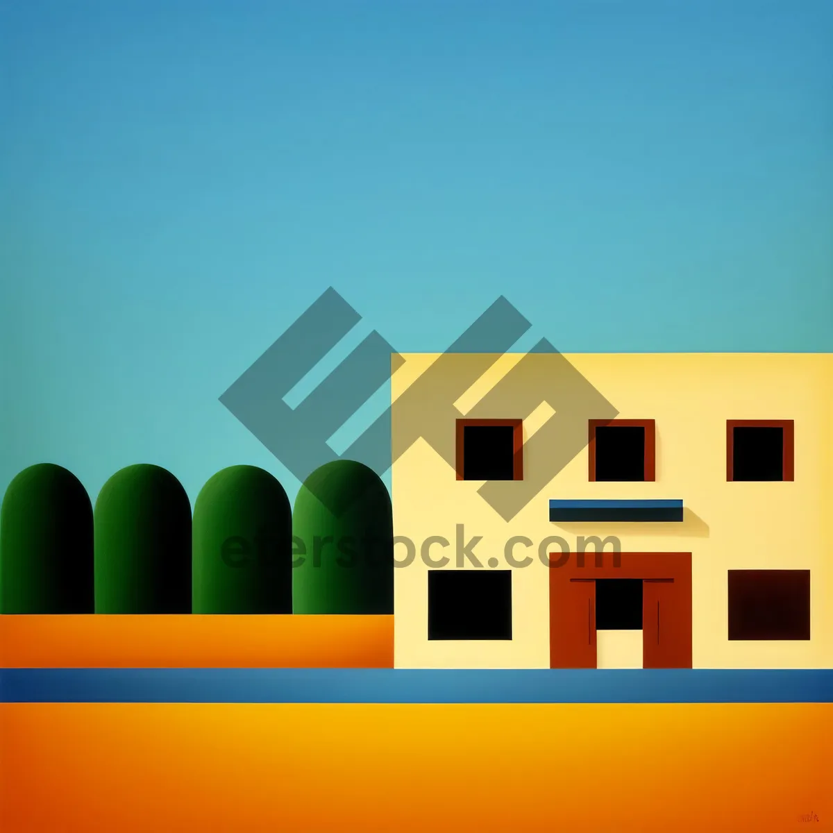 Picture of Modern 3D Architectural Home Design Symbol