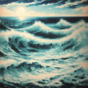 Refreshing Ocean Waves with Clear Blue Skies