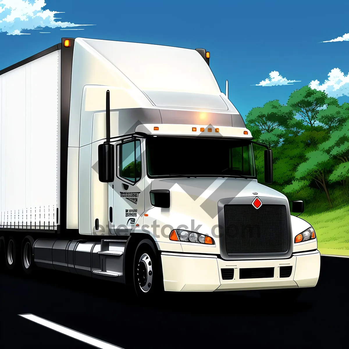 Picture of Efficient Cargo Transport: Highway Hauling with Reliable Trailer Truck