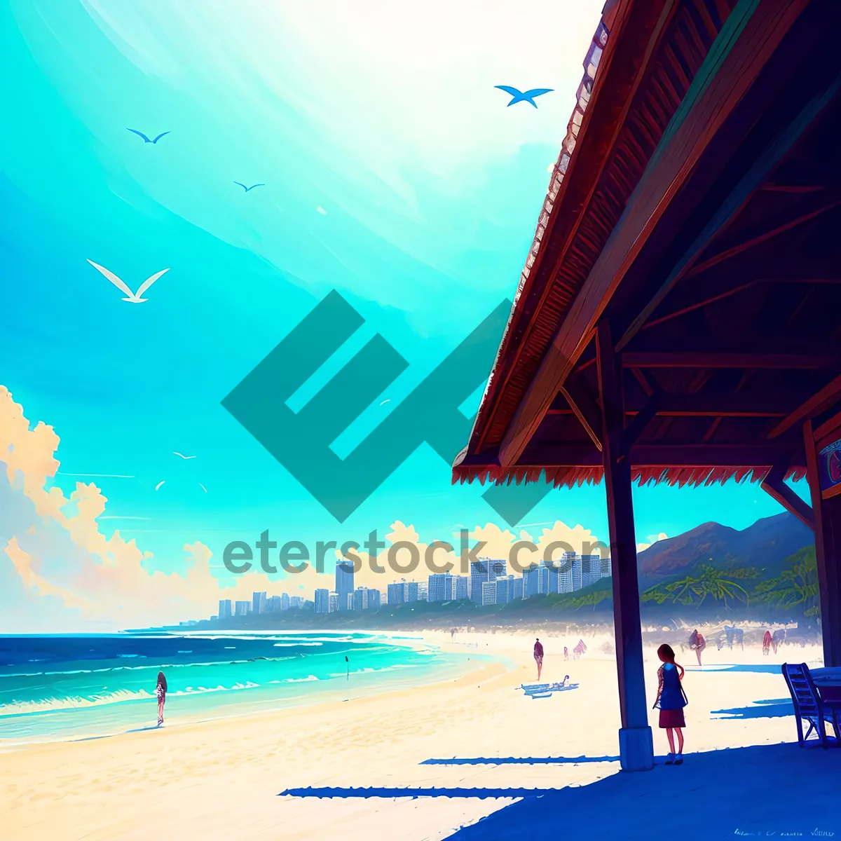 Picture of Tropical Paradise - Sandy Coastline and Clear Turquoise Waters