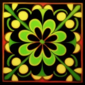 Floral Mosaic Ornament: Colorful and Modern