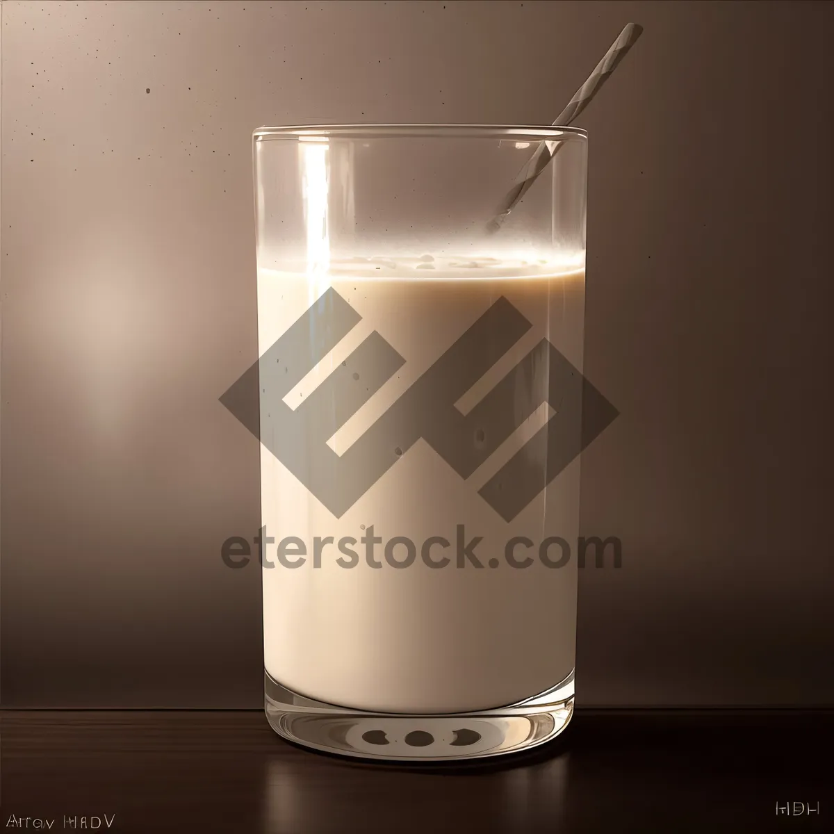 Picture of Refreshing Milk Beverage in Glass Mug with Fruit and Cream