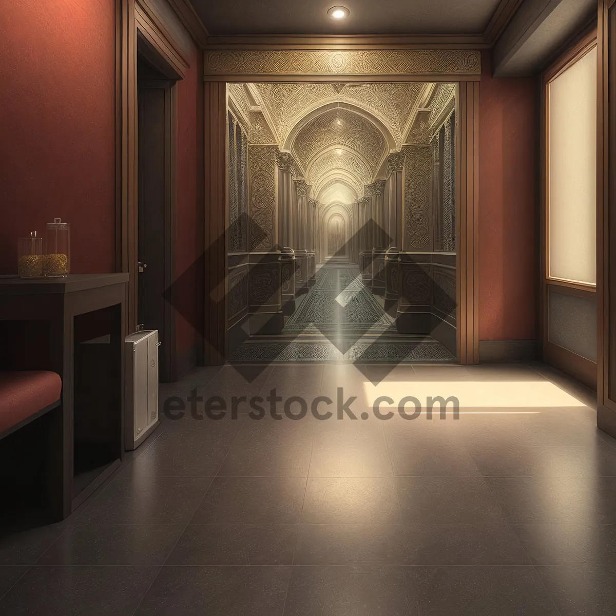 Picture of Modern Interior Hallway with Stylish Furniture.