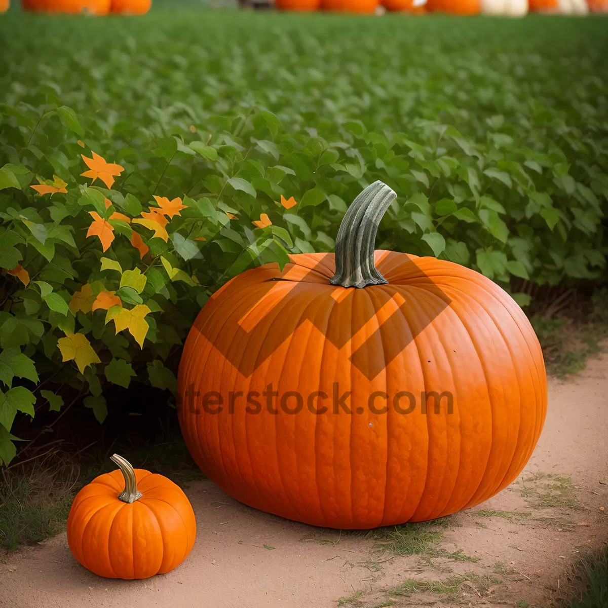 Picture of Colorful Pumpkin Patch Decor for Fall Harvest Festival