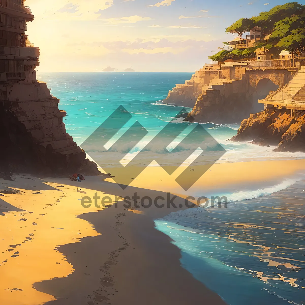 Picture of Sandy Beach Bliss: Breathtaking Coastal Vacation Scene