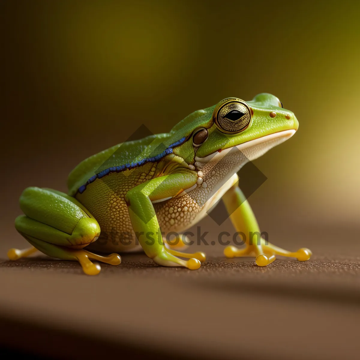 Picture of Vibrant-eyed Tree Frog Perched on Branch