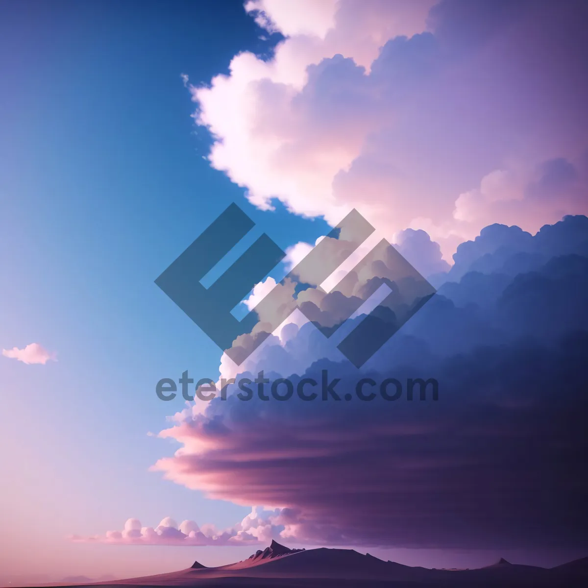 Picture of Vibrant Sky with Fluffy Clouds