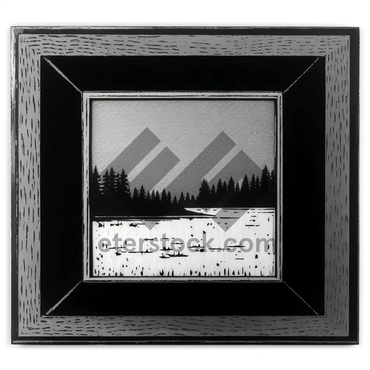 Picture of Vintage Black Wooden Frame: Aged Grunge Photography