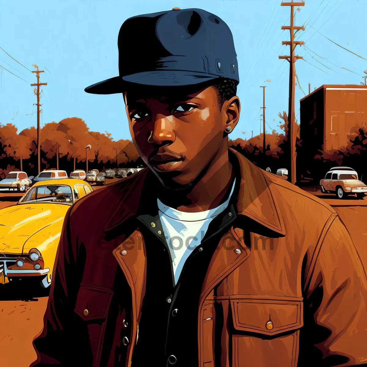 Picture of Happy worker in safety helmet and uniform smiling.