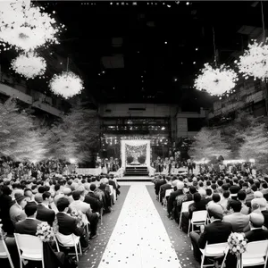 Urban university gymnasium at night hall.