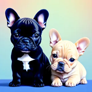 Cute Bulldog Puppy with Funny Ears