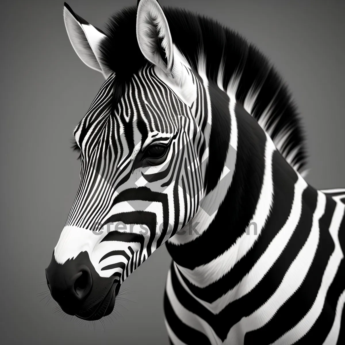 Picture of Striped Equine Grazing in African Wilderness