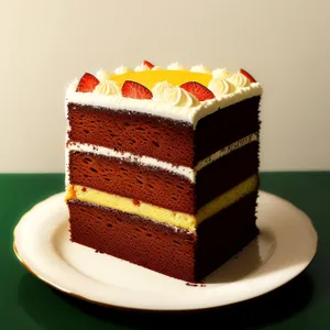Sweet Fruit Cake Slice with Creamy Icing