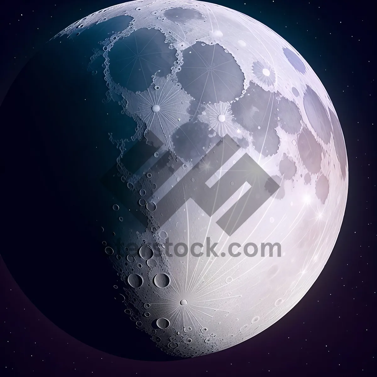 Picture of Night Sky with Moon and Stars